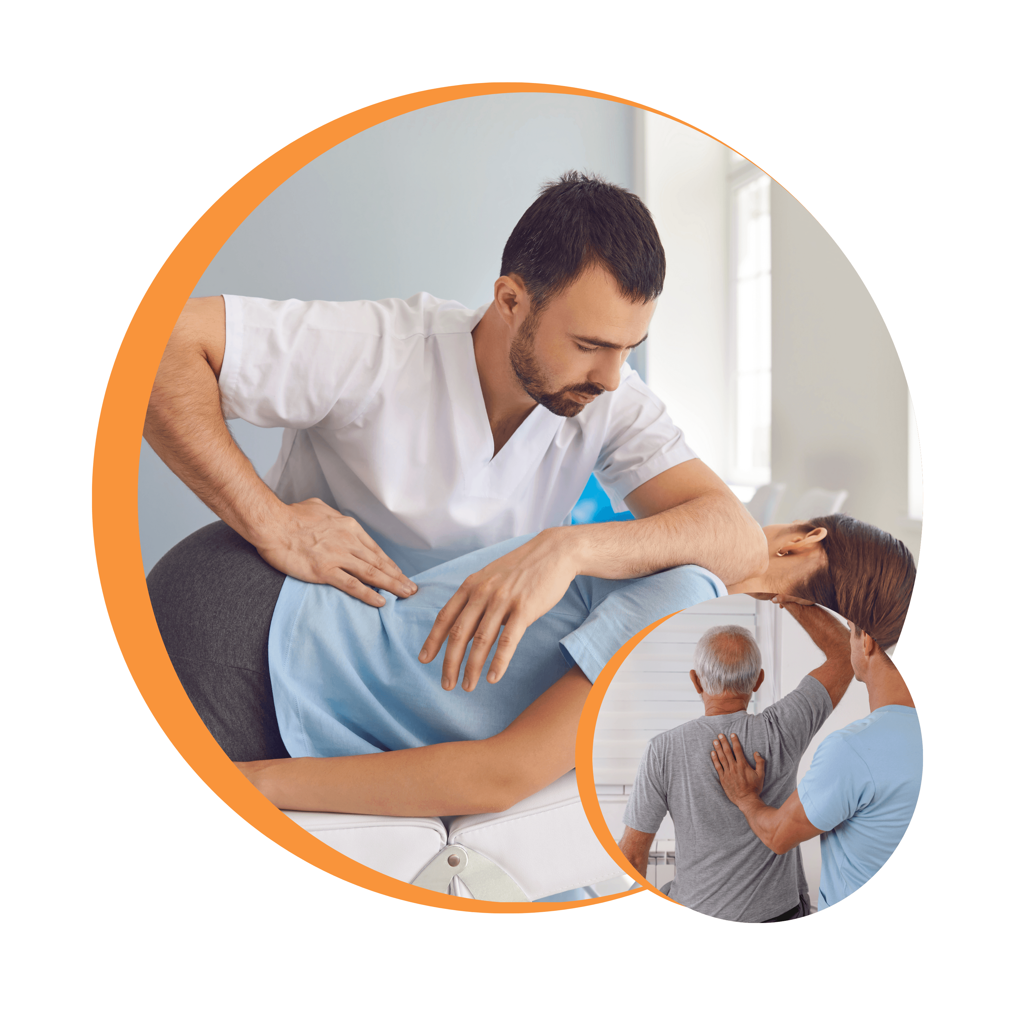 Physiotherapist treating patient